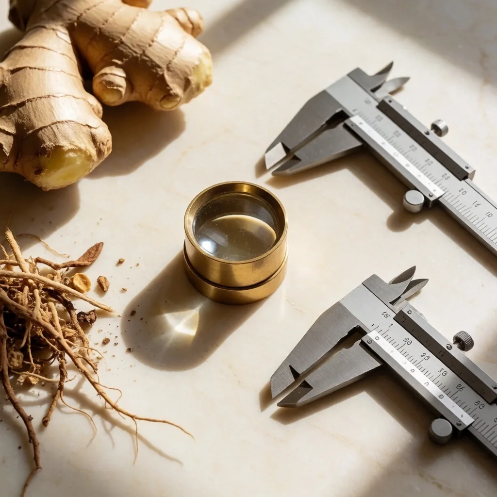 Quality inspection tools on ivory worktable